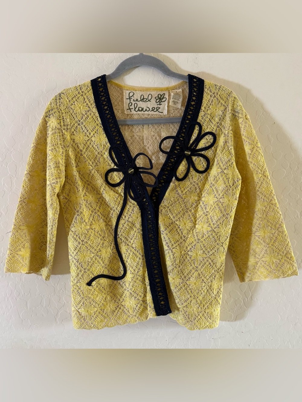 Field Flower, small, Midnight Daisy Cardigan by Wendi Reed for Anthropologie